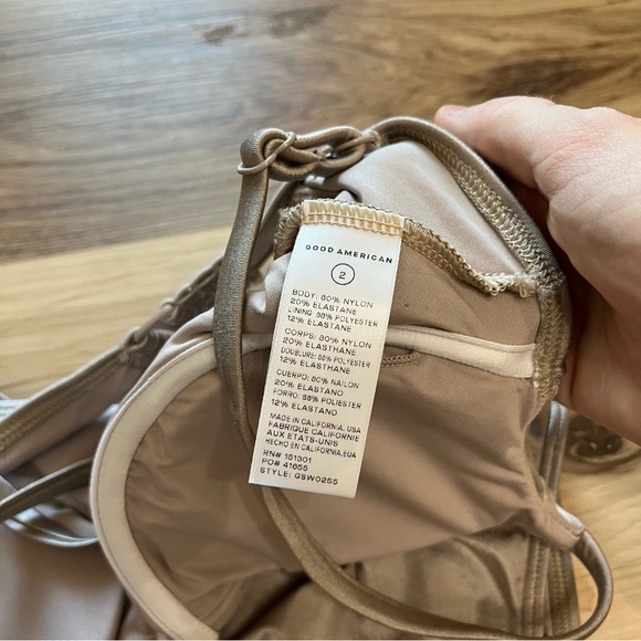 NWOT Good American Swim  Shine Show Off One Piece Color Mink - Picture 3 of 12